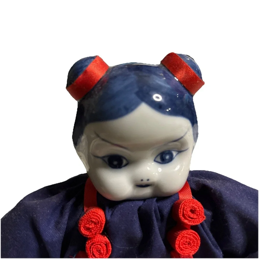 Asian Doll Porcelain Hand Painted Details Face/Hair Design/Shoes And‎ Clothing